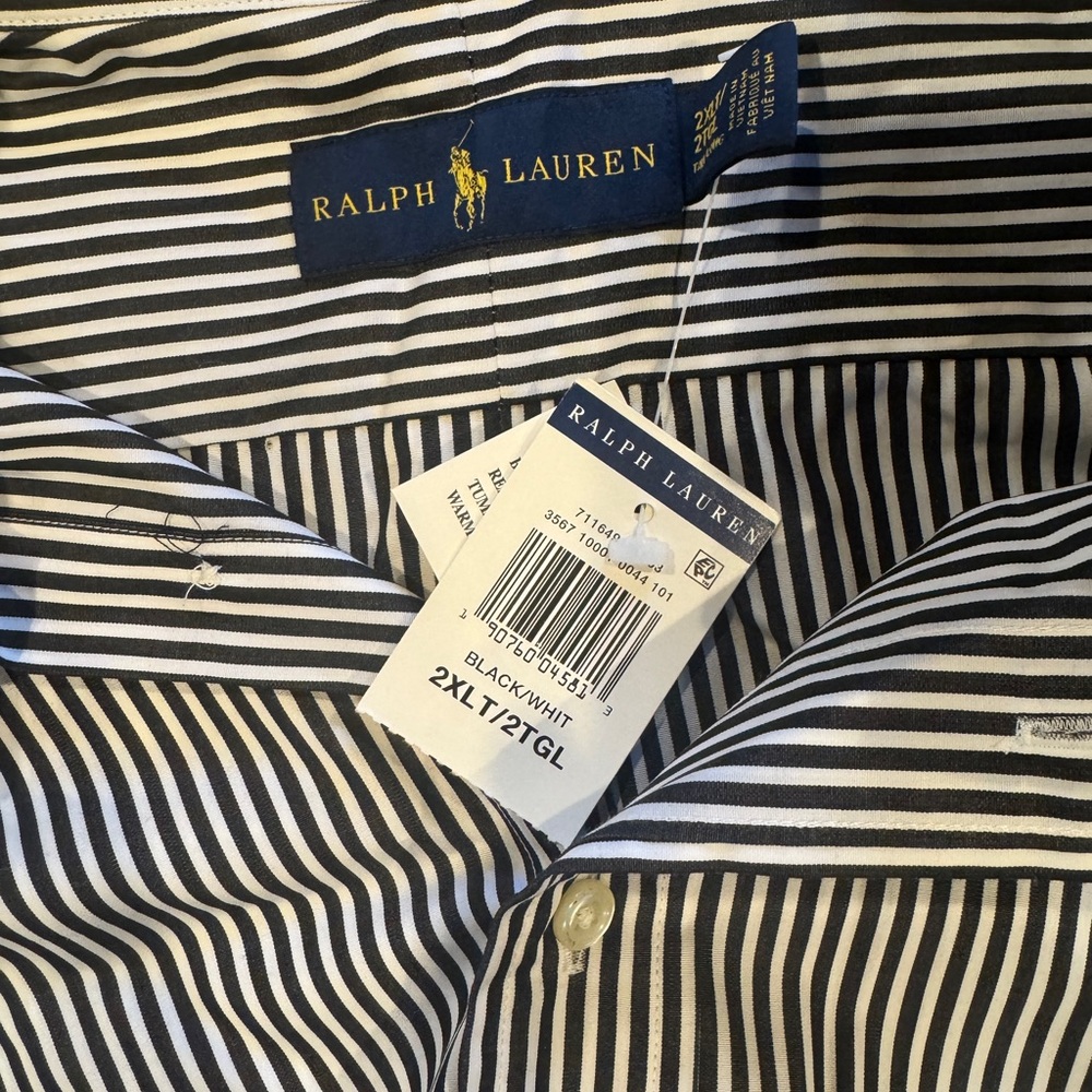 Ralph Lauren Black and White Striped Shirt